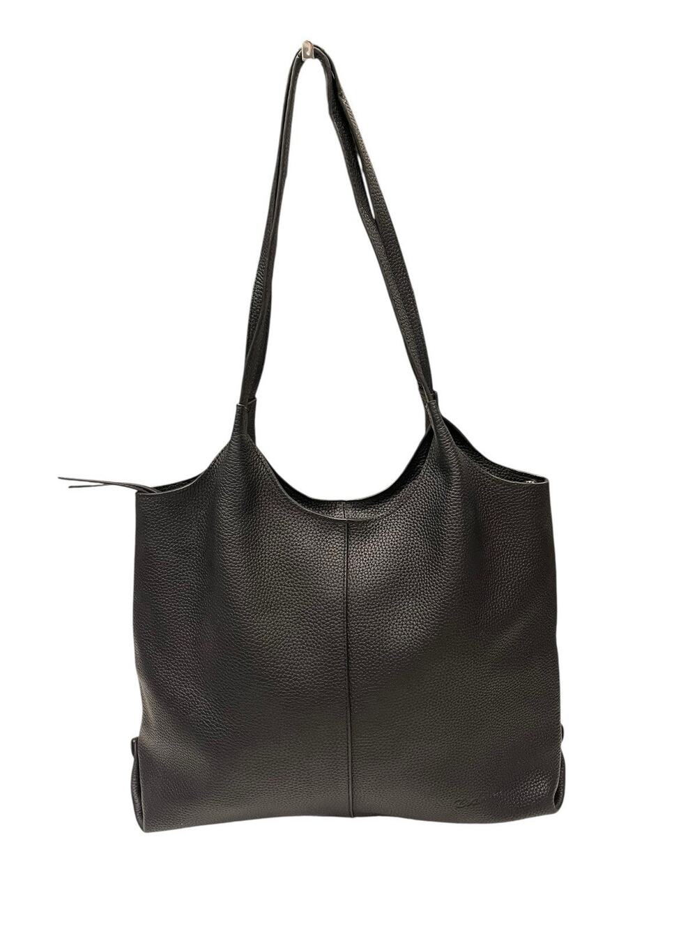 Bostanten pebble-grain leather bag embossed cursive
